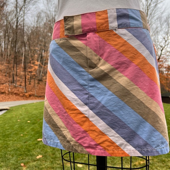 i.e. Relaxed 100% Cotton Rainbow Stripe Mini Skirt Petite Size 6P - Picture 3 of 10